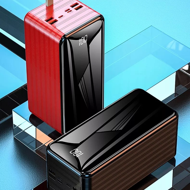 High Capacity Power Bank 60000mah 80000mah Powerbank Hot Sale 80000mah with 4 USB Ports for Iphone Universal Lcd Laptop 5W 1.9kg