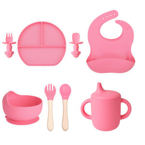 Juego de <span class=keywords><strong>Vajilla</strong></span> de Silicona para Niños, Platos y Platos de Silicona de Grado Alimenticio para la Cena de los Niños - Product Image 2