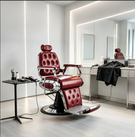 Fauteuil de Barbier Vintage Inclinable avec Pédale – Équipement Professionnel Robuste pour Salon et Barbier