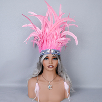 Coiffe tribale artisanale personnalisée avec plumes colorées pour femmes, troupes de danse théâtrale, accessoires de costume d'Halloween