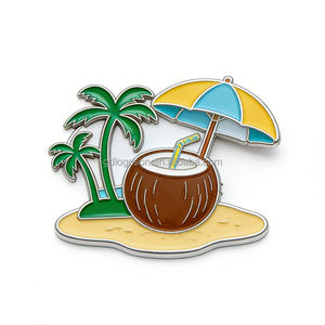 แม่เหล็กติดตู้เย็นลายปาล์มชายหาดสไตล์ฮาวาย ของที่ระลึกโลหะคุณภาพดี สำหรับตกแต่งบ้านและเป็นของฝากสำหรับนักท่องเที่ยว - Product Image 3