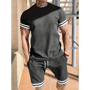 Men's Summer <b>T</b>-<b>Shirt</b> And Shorts Set Crew Neck Short Sleeve Polyester Lightweight Casual Sportswear Two Piece Outfit - Product Image 3