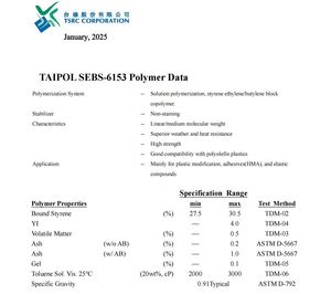 Estireno butadieno estireno SEBS Taipol SEBS 6153 caucho blanco termoplástico SEBS polvo de resina para recubrimiento Modificación de plástico - Product Image 6