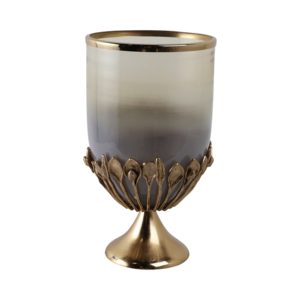 Decorative <b>Glass</b> And Metal Hurricane Candle Holder Elegant Pillar <b>Candlestick</b> For Table Centerpieces Home Decor - Product Image 3