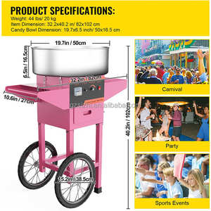 業務用電動デジタル綿菓子製造機（トロリーカート付き） - Product Image 3