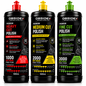 OBSIDEX 3 in 1 Heavy Medium Fine Cut Polish 3 x 1000ml Professional Car <b>Paint</b> Correction <b>Set</b> - Product Image 1