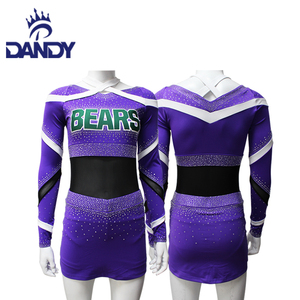 Uniformes de pom-pom girl pour jeunes en couleur avec logo personnalisé <span class=keywords><strong>tenue</strong></span> de pom-pom girl en tissu respirant pour le lycée - Product Image 6