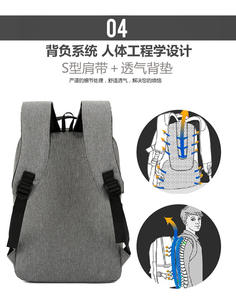 Ensemble personnalisé de 3 pièces Sac à dos pour ordinateur portable Grande capacité Sac à dos pour ordinateur portable imperméable - Product Image 2