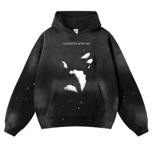 High Street Cool <span class=keywords><strong>Guy</strong></span> Hoodie 100% Coton Gradient Design Trendy INSYN Washed Damage Effect Thick Ink-Sparyed Hommes Femmes - Product Image 3