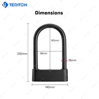 Tediton Vente à Chaud IP67 Étanche à la Poussière Serrure à Empreinte de Doigt Alarme de Sécurité Cadenas Intelligent candado con huella digital