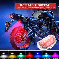 Luz estroboscópica con Control remoto para Dron, luz Led táctil de 7 colores, Mini señal, Flash, para harley-david-son, Honda y Kawasaki