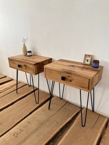 Mesita de noche flotante de montaje en pared pequeña nórdica de madera, mesita de noche con cajón para sala de estar, dormitorio, Hotel, restaurante, uso - Product Image 5