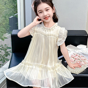 Gaun anak perempuan baru musim panas rok Tule Petti pakaian anak rok putri gaya kasual dengan ruffle fitur ukuran Plus - Product Image 2