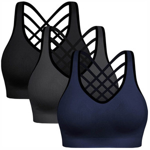 <span class=keywords><strong>Reggiseno</strong></span> da Yoga a compressione con cinturino posteriore Sexy <span class=keywords><strong>Push</strong></span>-<span class=keywords><strong>up</strong></span> <span class=keywords><strong>reggiseno</strong></span> da corsa per Fitness tinta unita bianca nera blu scuro - Product Image 1