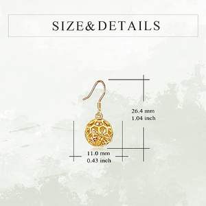Pendientes de gancho de gota de bola de abejorro de abeja de <span class=keywords><strong>miel</strong></span> chapados en oro de Plata de Ley 925 para mujer - Product Image 2