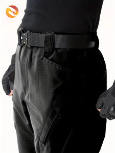 Herentactische <span class=keywords><strong>cargo</strong></span> canvas wandelbroek, middelhoge taille, waterafstotend, sneldrogend, werk-, outdoor-, casual jogger, wijde pasvorm - Product Image 2