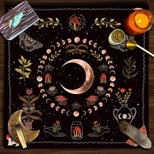 タロットカードテーブルクロス75*75cmマンダラ生命の木蝶キノコフリーステーブルクロス風ストールタペストリーをカスタマイズ - Product Image 4