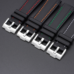Bracelet de montre en caoutchouc de silicone à extrémité incurvée personnalisée de 20mm de qualité supérieure pour Omege X Swath Moonswatch - Product Image 5