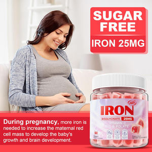 Vegan Iron Bisglycinate Gummies dengan Vitamin C & <span class=keywords><strong>B12</strong></span> suplemen dukungan energi Folate untuk wanita & Pria kekurangan besi - Product Image 6