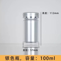 Flacon en plastique avec bouchon à vis en acrylique de 100 ml, couleur or, argent, rouge, bleu, avec couvercle pour 60 pilules