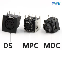 Conector Circular Mini Din Hembra MDC, Conector Din Redondo de 3/4/5/7/8/9 Pines para Montaje en PCB