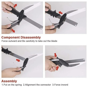 Rayshine Đa Chức Năng 2 Trong 1 Thông Minh Dao Và Thớt Board Chopper Rau Thép Không Gỉ Cắt Board Kéo - Product Image 6