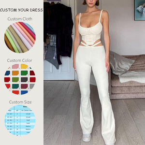 Set di abbigliamento donna moda OEM Set di pantaloni <span class=keywords><strong>Crop</strong></span> <span class=keywords><strong>Top</strong></span> in due pezzi <span class=keywords><strong>con</strong></span> bottone di spugna francese senza maniche Set per donna Streetwear - Product Image 2