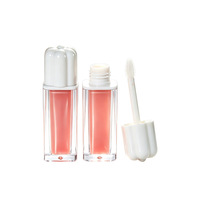 Botol Persegi, Tutup Berbentuk Bunga, Botol Set Ganda, Tabung Lip Glaze, Bahan Kemasan Tabung Plastik Kosong