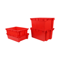 JOIN Red 600x400x220mm Conteneur Euro empilable en plastique à paroi pleine pour systèmes d'entrepôt automatisé AS/RS et stockage logistique