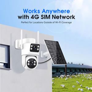双镜头户外存储卡运动检测太阳能电池板低功耗4G Wifi安全网络云台太阳能摄像机 - Product Image 5