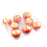 Kristalheldere wegwerp PET doos met klep, voor appels, met scharnier, verpakking voor vers fruit, transparante plastic doos