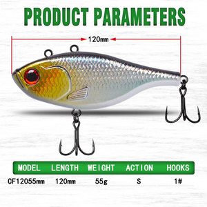 Esca Artificiale Affondante da 12cm 55g per Lanci Lunghi, Ideale per la Pesca in Acqua Dolce di Mandarino, Spigola e Elopichthys Bambusa, Perfetta per la Pesca a Spigola di Fiume e Salmone (Jerkbait) - Product Image 6