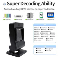 Escáner de código de barras de plataforma ODM, lector de código de barras de escritorio de código QR para tienda de supermercado, lector de matriz de datos de detección automática