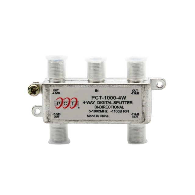 PCT Indoor Antenna Splitter 4-Way Satellite RF Coaxial Connector