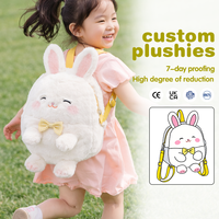 Sac à dos en peluche lapin blanc réaliste pour enfants, personnalisable, avec jouet en peluche – Offre spéciale
