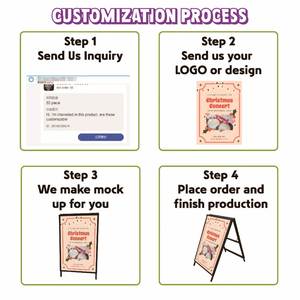 Frame Poster Stand Adjustable Display Frame Sign Outdoor Sidewalk Advertising Portable KT Board Custom Frame 60x90cm Wheels - Product Image 5