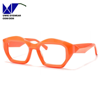 Montura Óptica Poligonal de Acetato Personalizada OEM, Talla 55-17-145, Visión de Alta Definición para Adultos Unisex con Más de 10 Años de Experiencia