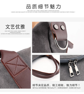 Bolso de Mano Casual Grande para Mujer, Bolsos de Hombro Cruzados, Bolsos de Lona para Mujer - Product Image 3