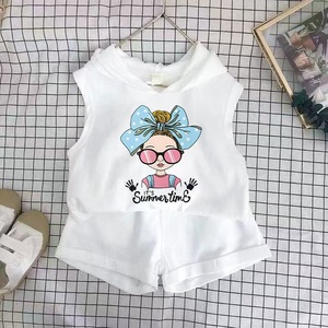 <span class=keywords><strong>Mode</strong></span> coton enfants dessin animé imprimé gilet Shorts deux pièces ensemble bébé été 12 ans enfants vêtements - Product Image 5