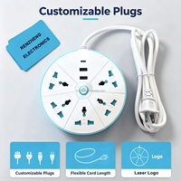 Multiprise universelle avec USB-C, 4 prises, rallonge, station de charge de bureau pour la maison et le bureau