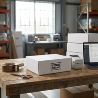 Boîtes d'emballage en carton ondulé kraft brun personnalisées avec logo imprimé pour l'expédition de vêtements