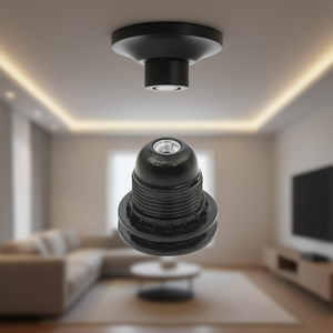 Support de lampe E27 avec 2 anneaux noirs pour la fixation de la base de l'ampoule - Product Image 3