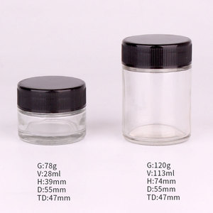 AGG Custom Lable 1oz 2oz 3oz 4oz Borosilicate Glass Concentrate Jars Child Resistant Cap Smoking Packaging Storage <b>Container</b> - Product Image 1