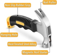 Marteau à griffes en acier inoxydable, outil pratique pour le travail du bois et la réparation de bâtiments