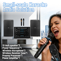 Système audio KTV professionnel VOXFULL 12 pouces 4 ohms 550W, amplificateur de puissance pour microphone sans fil, haut-parleur PA, église, scène, conférence