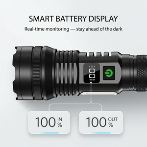 Lampe torche LED WOSEN Powerful 7070, laser blanc, portée 1000 m, 10000 mAh rechargeable, affichage numérique, lampe de recherche tactique - Product Image 6