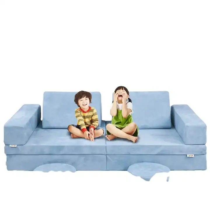 Hot Selling Customized 10PCS CertiPUR-US Living Room Sofa Set Sectional Blocks Kids Play Couch Washable Sofa Bed