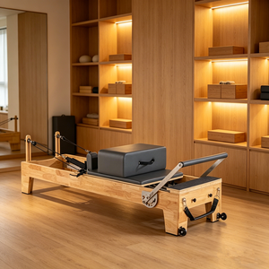 <span class=keywords><strong>Reformer</strong></span> de <span class=keywords><strong>Pilates</strong></span> Ajustable de Roble de Alta Calidad OEM para Estudio de <span class=keywords><strong>Pilates</strong></span> y Uso Doméstico, Moldeador Corporal, Adelgazante, Servicio Personalizado, 3 Años de Garantía - Product Image 1