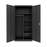 Armoire de rangement en acier moderne à 2 portes verrouillables, armoire métallique pour l'école, le bureau, la chambre, l'hôtel ou la salle de sport