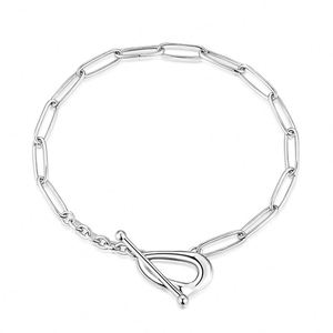 Dylam Silver Bracelet Silver Rhodium Plated Dainty Paperclip <b>Chain</b> Cubic Zirconia Tennis Bracelets <b>Rope</b> Beaded <b>Chain</b> Bracelets - Product Image 1